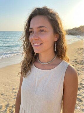 Natural Grey Heishe Shell Beaded Choker Necklace & Dangle Earring Set